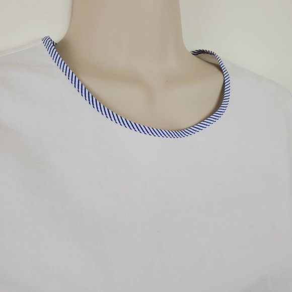 J. CREW | BABY DOLL BUTTON DOWN BACK BELL SLEEVE COTTON WHITE STRIPE TOP WOMEN 0 - Picture 7 of 17